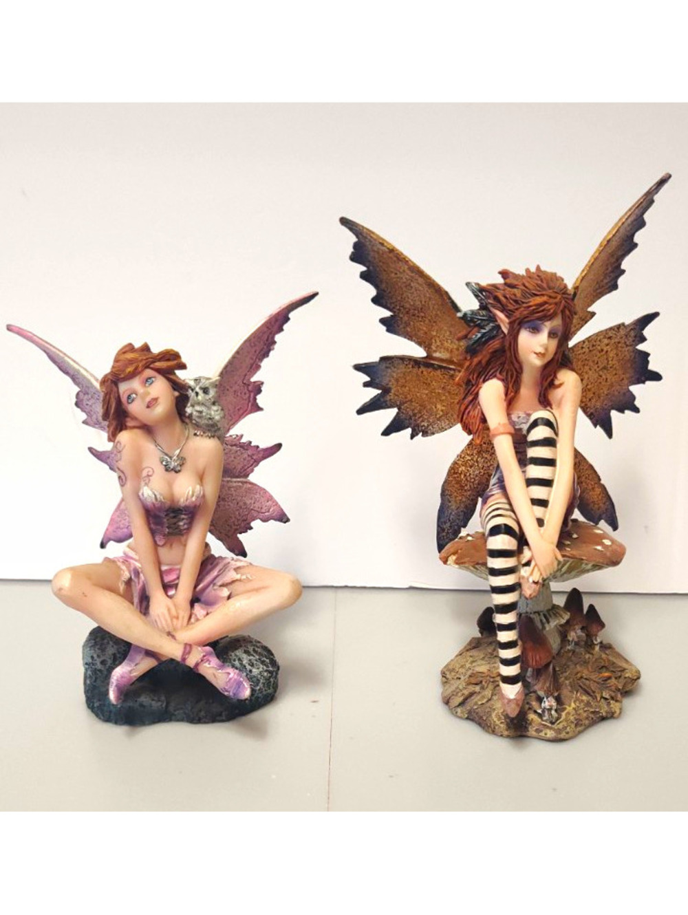 Amy Brown Fairy Figurines Lot of 2 Pacific Giftware Fantasy Fairies Mushroom